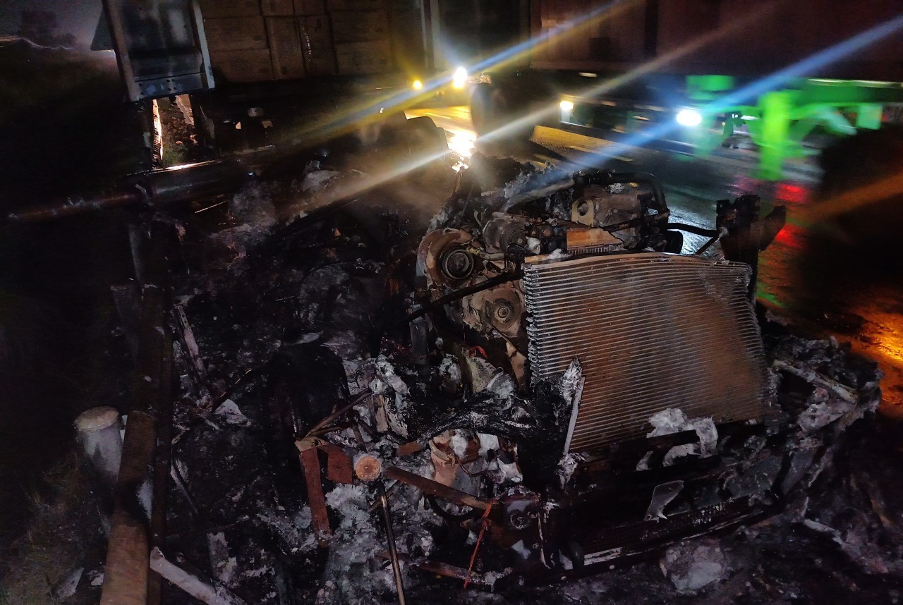 Thông tin về vụ cháy xe container ở xã Lê Thiện, An Dương